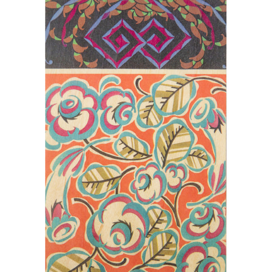 Carte en bois BNF motifs fleurs W