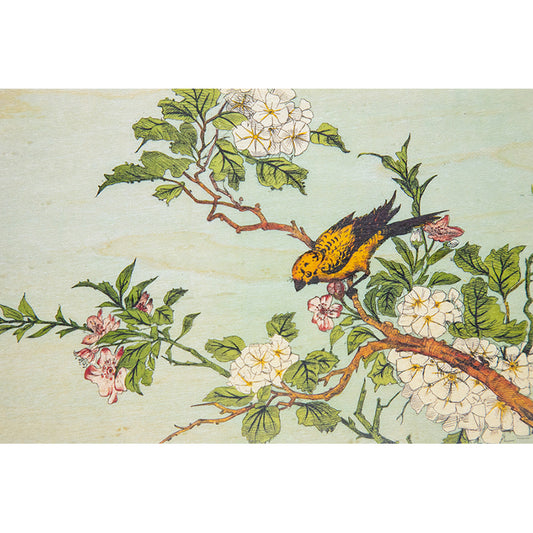 Carte en bois BNF ornements en fleurs W