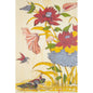 Carte en bois BNF ornements fleurs rouges W