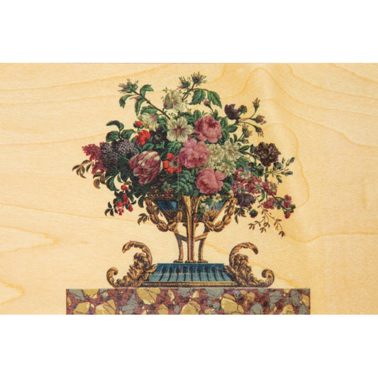 Carte en bois BNF papiers peints bouquet W
