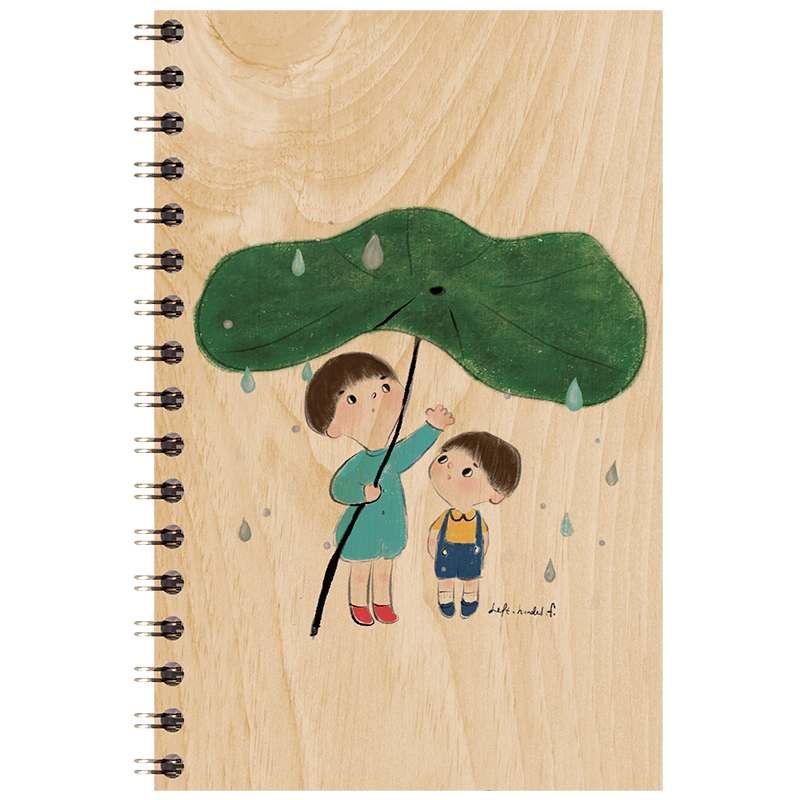 Carnet en bois kids 3 raining W