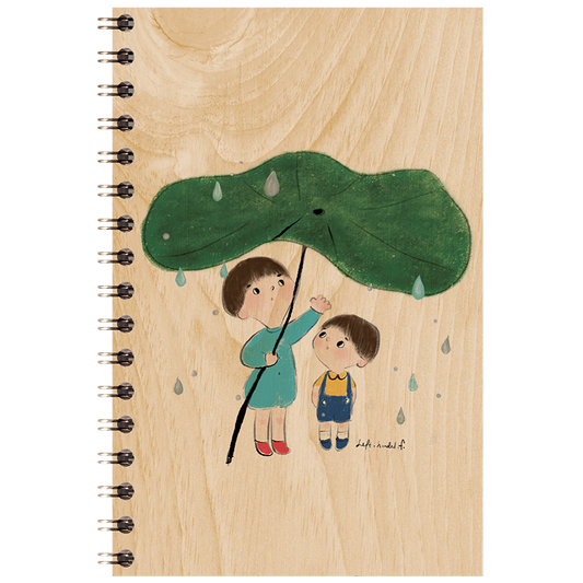Wood notebook kids 3 raining W