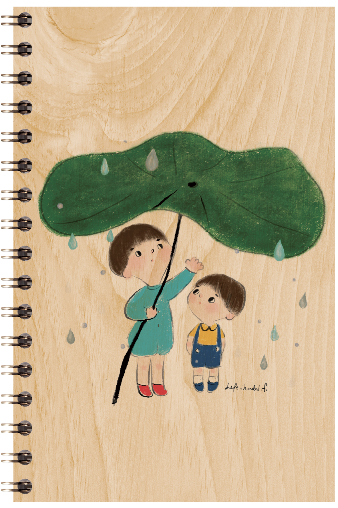Carnet en bois kids 3 raining W