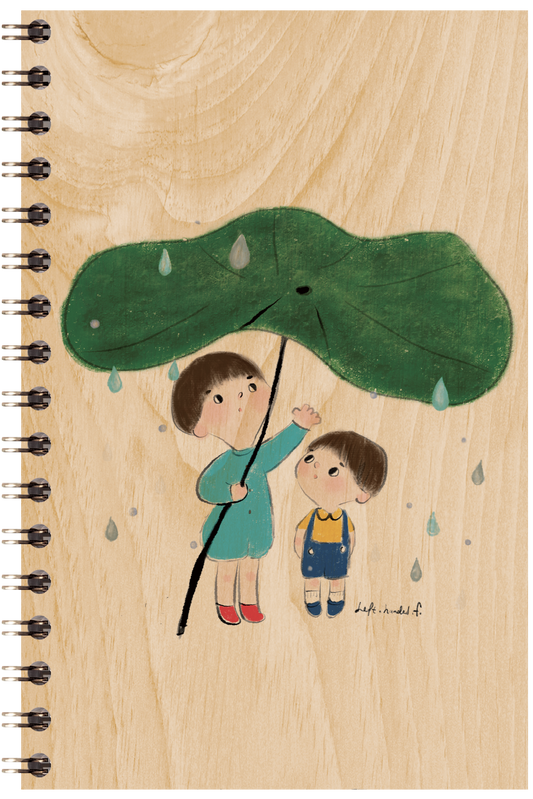 Carnet en bois kids 3 raining W