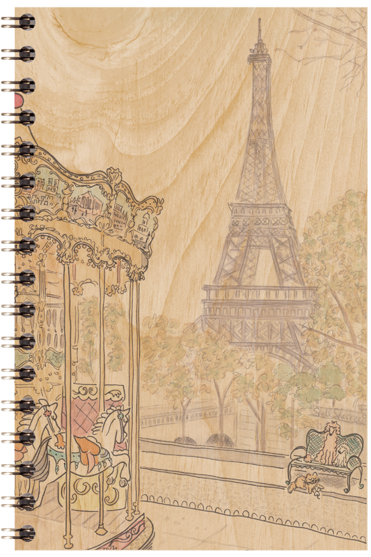 Carnet en bois parisian displays Tour Eiffel W