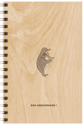 Carnet en bois petit gramme bon anniv W