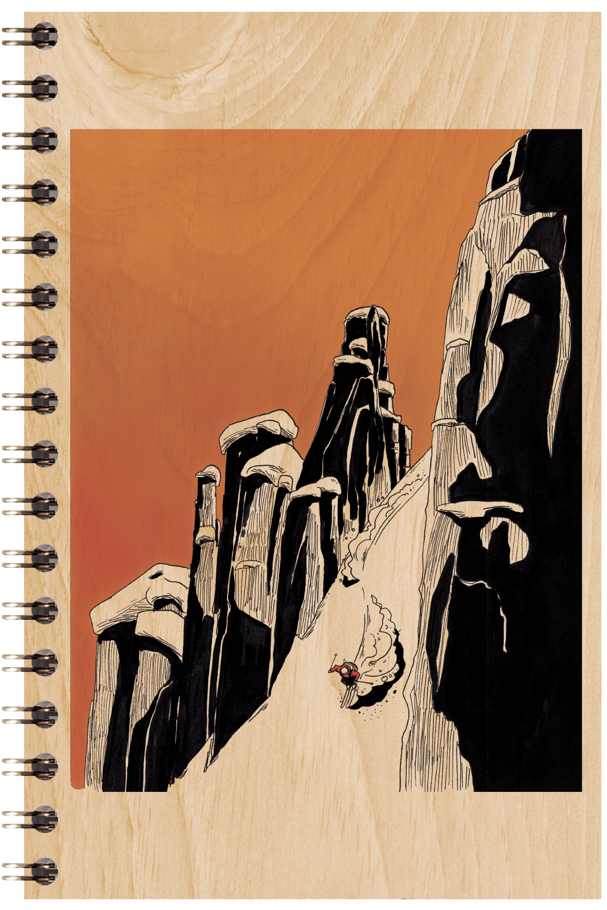 Carnet en bois ride couloir W