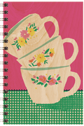 Carnet en bois still life cups W