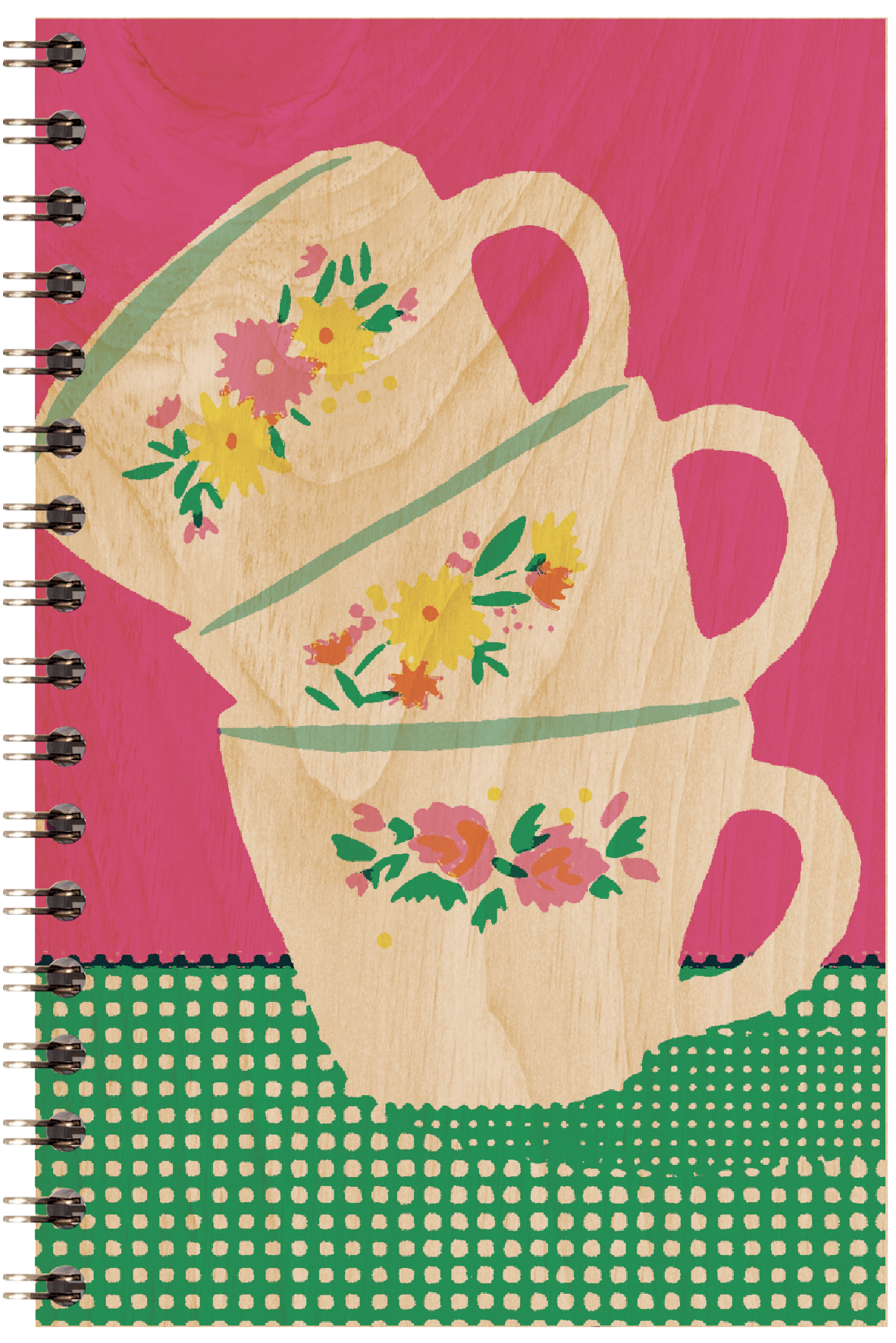 Carnet en bois still life cups W