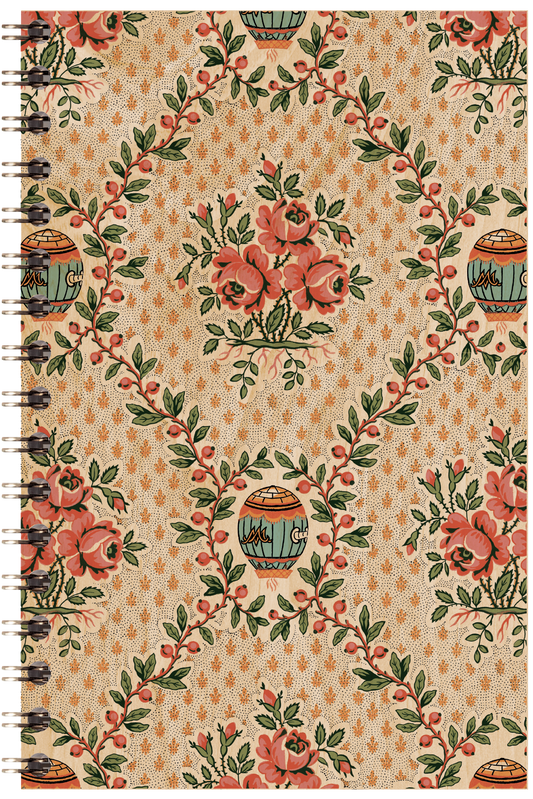Carnet en bois toile de jouy montgolfieres W