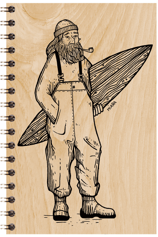 Carnet en bois winter old surfer W
