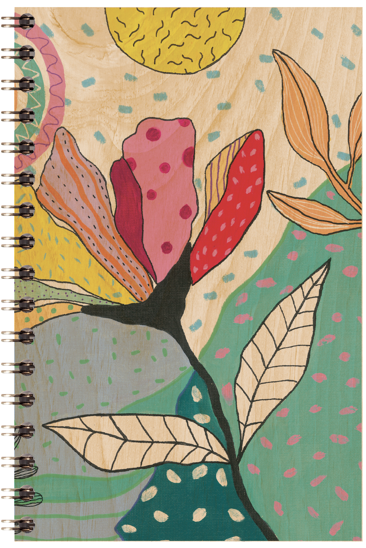 Carnet en bois giant flowers 1 W