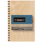 Wood notebook music icons walkman W