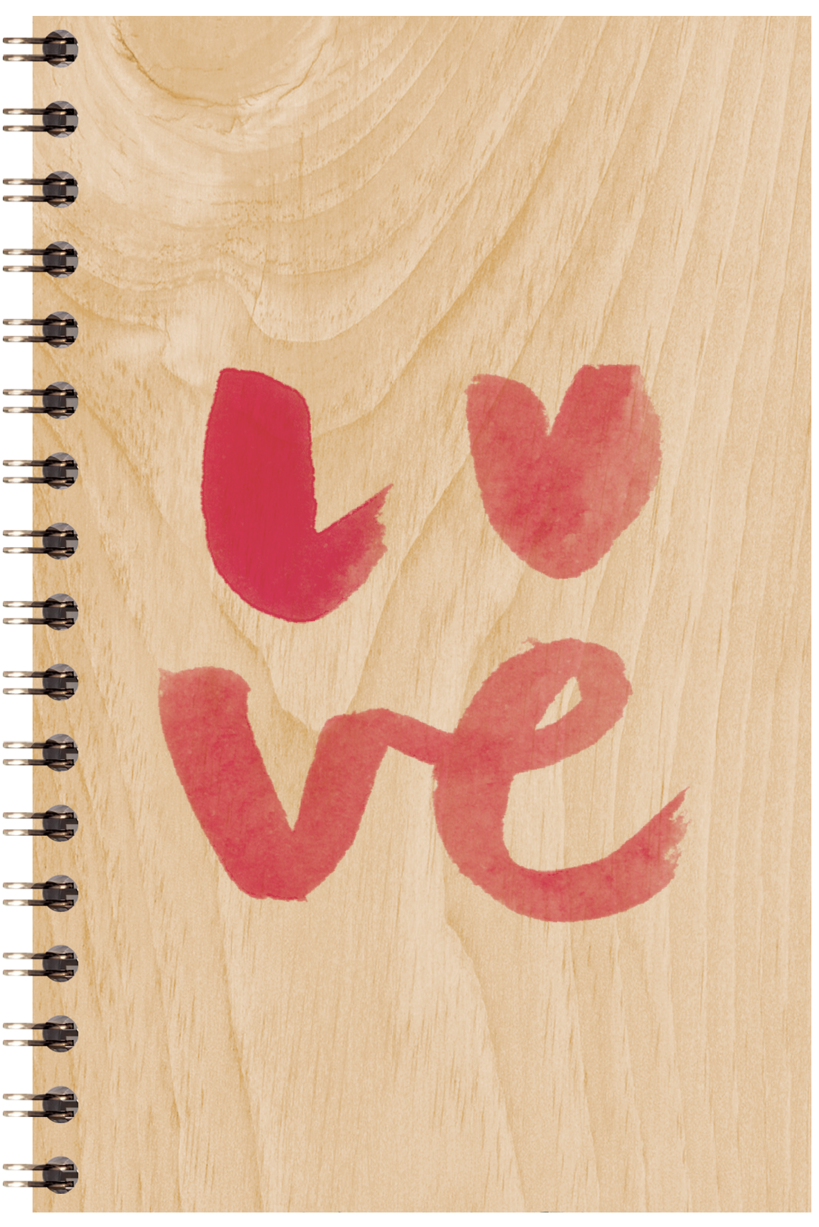Carnet en bois painted words love W