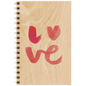 Wood notebook painted words love W