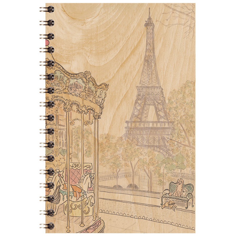 Carnet en bois parisian displays Tour Eiffel W