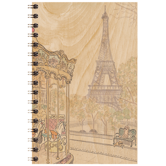 Carnet en bois parisian displays Tour Eiffel W