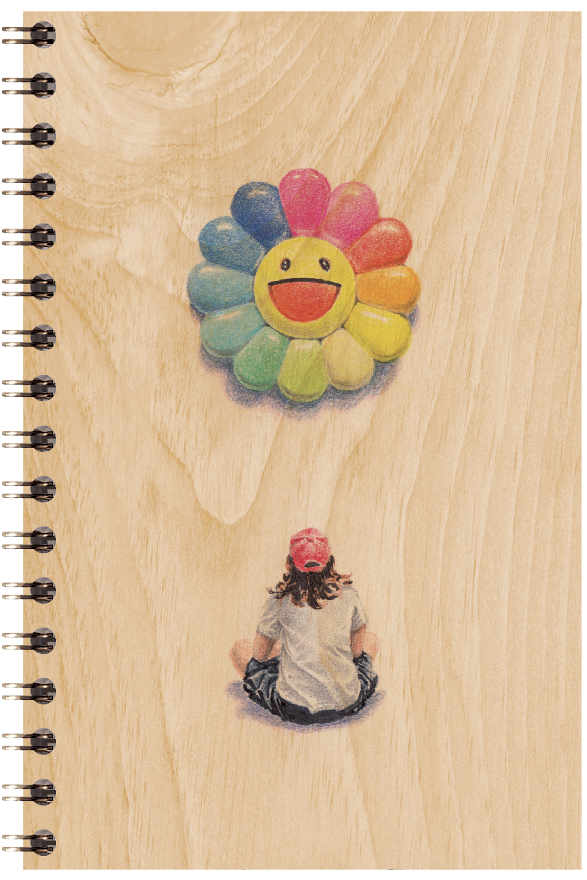 Carnet en bois people at museum Murakami W