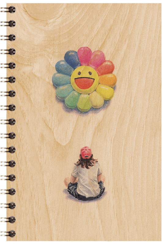 Carnet en bois people at museum Murakami W