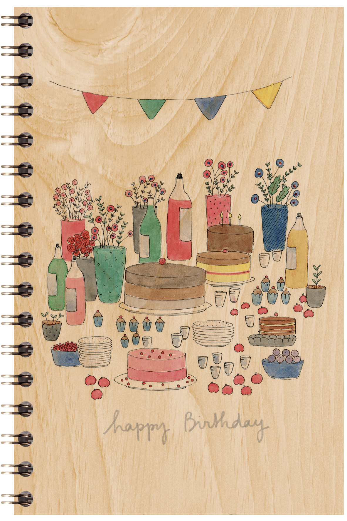 Carnet en bois Happy Birthday