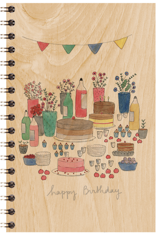 Carnet en bois Happy Birthday