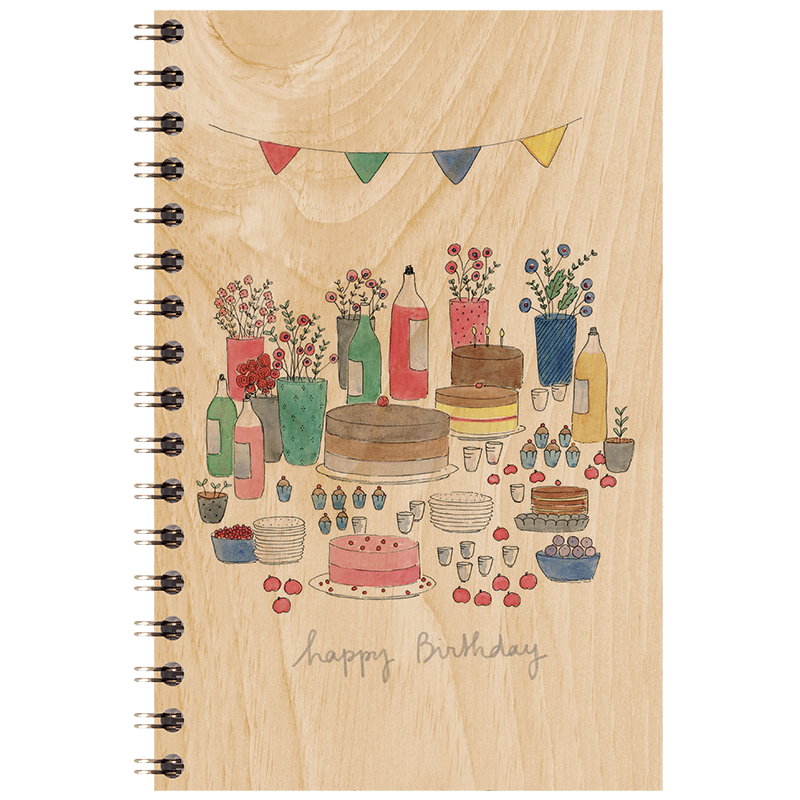 Carnet en bois Happy Birthday