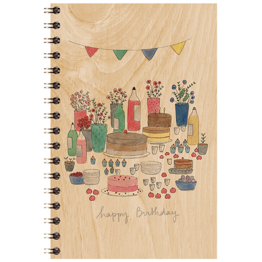 Carnet en bois Happy Birthday