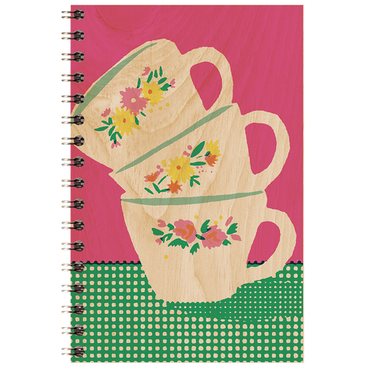 Carnet en bois still life cups W