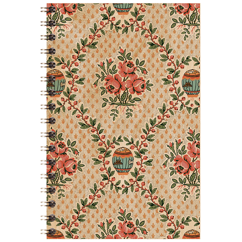 Carnet en bois toile de jouy montgolfieres W