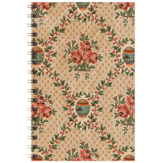 Carnet en bois toile de jouy montgolfieres W