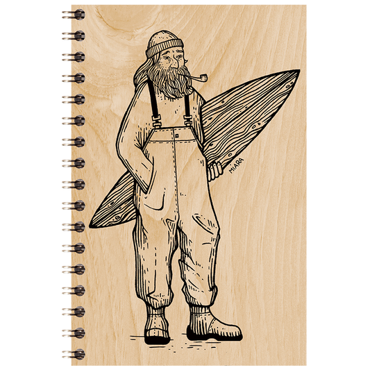 Carnet en bois winter old surfer W