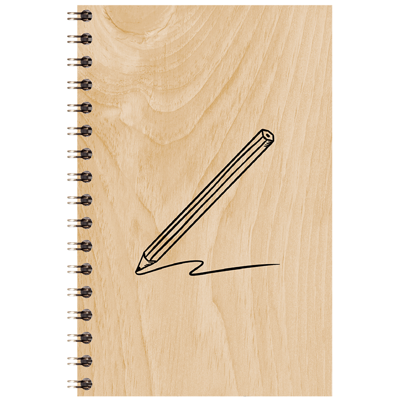 Wood notebook wood + pencil W