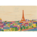 Carte en bois cities colorful Paris W