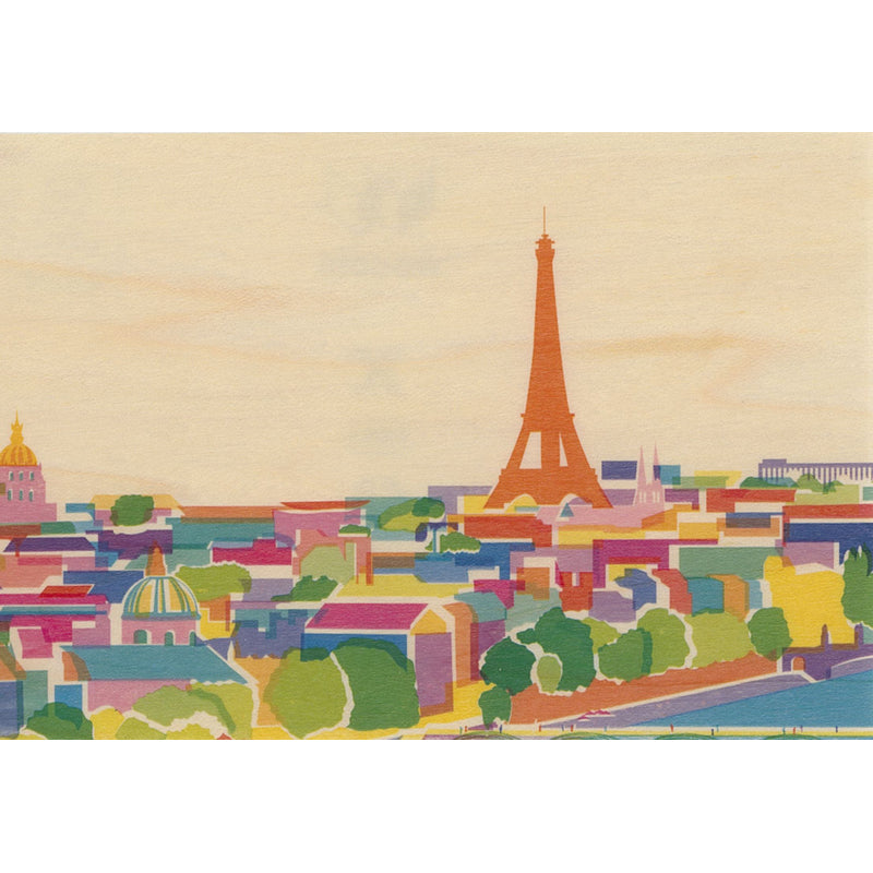 Carte en bois cities colorful Paris W