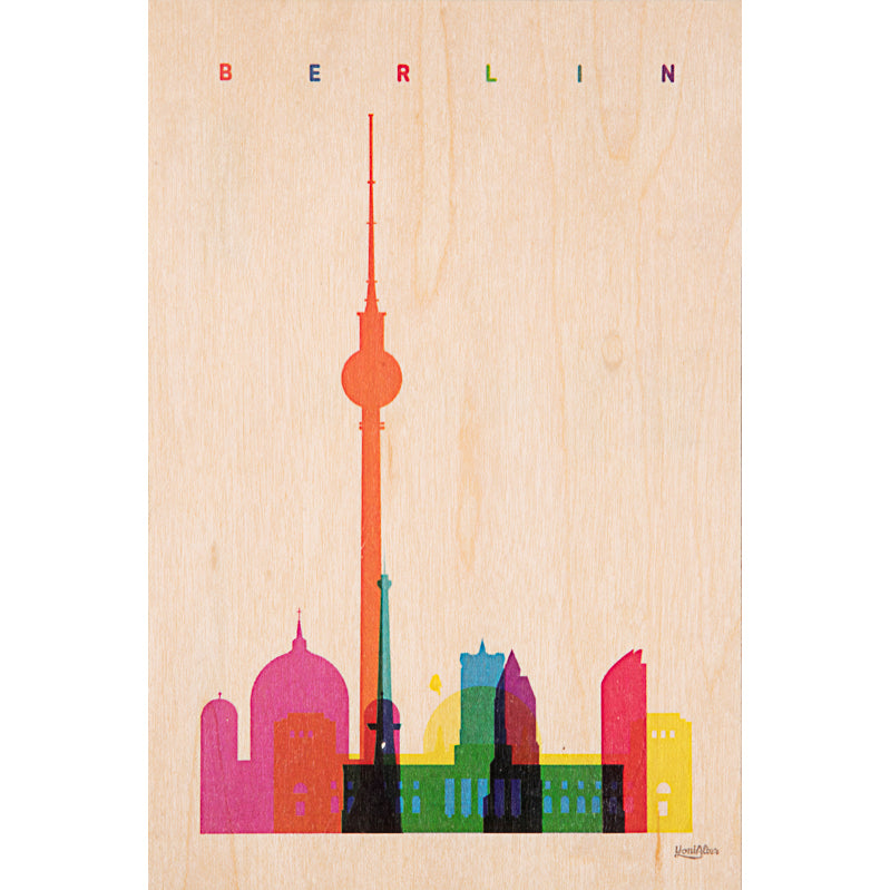 Wood postcard cities Berlin W