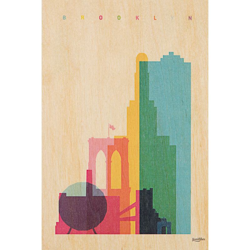 Carte en bois cities Brooklyn W