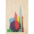 Carte en bois cities London W