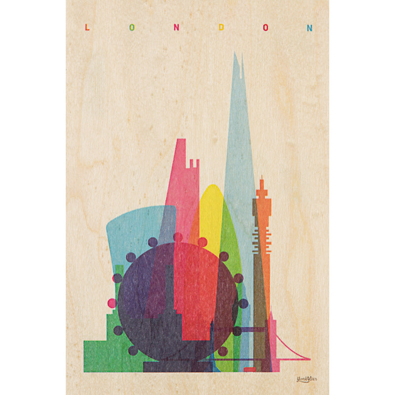 Carte en bois cities London W