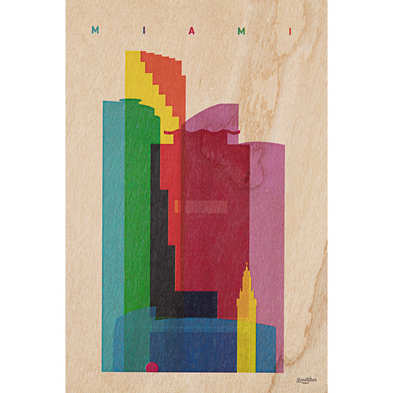 Carte en bois cities Miami W