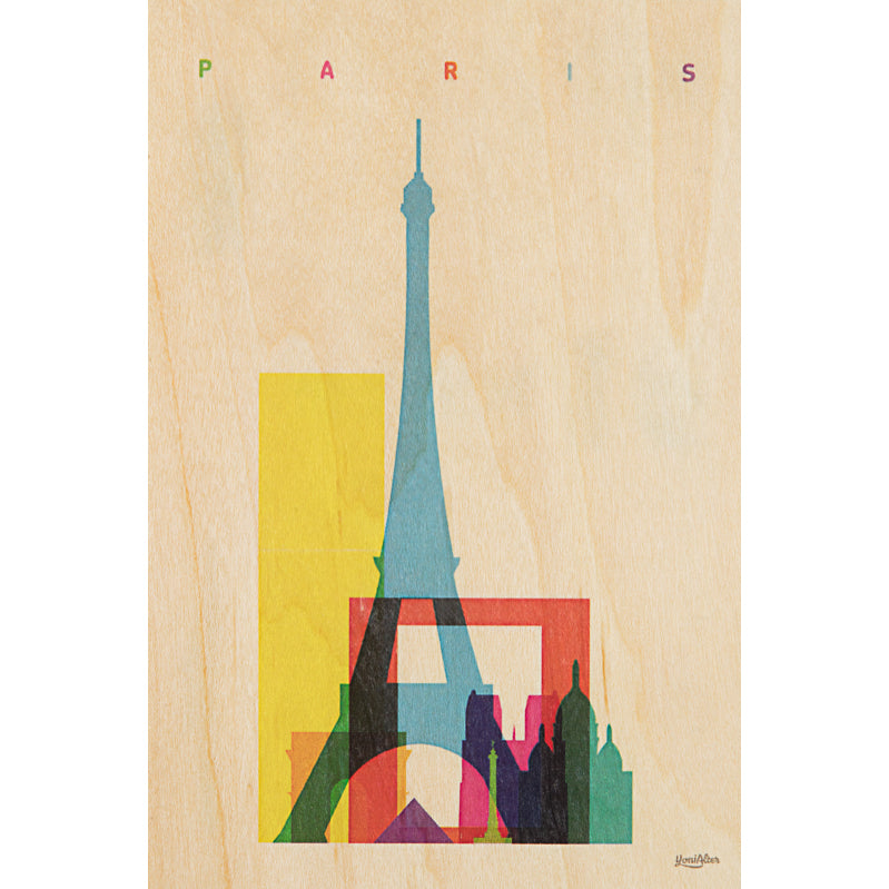 Carte en bois cities Paris W