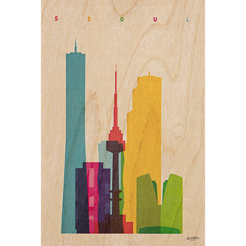 Carte en bois cities Seoul W