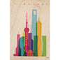 Carte en bois cities Shangai W