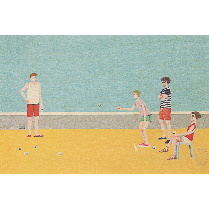Carte en bois France petanque W