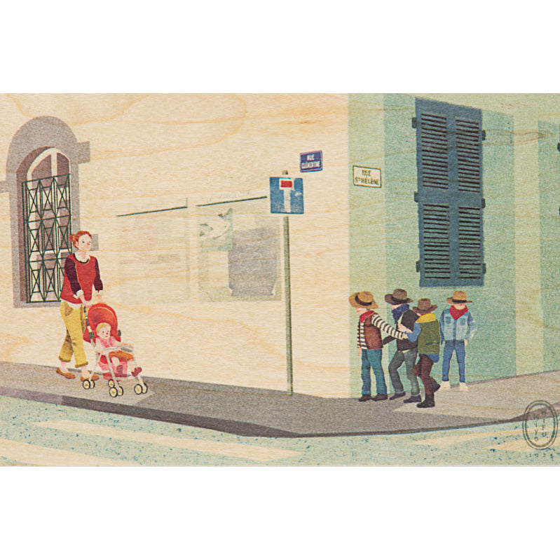 Carte en bois France school W