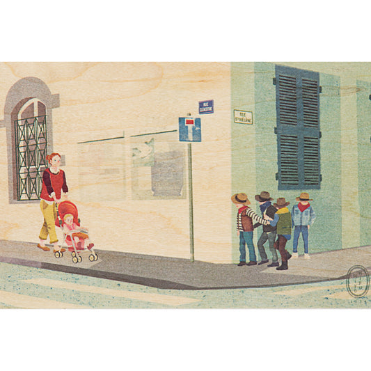 Carte en bois France school W