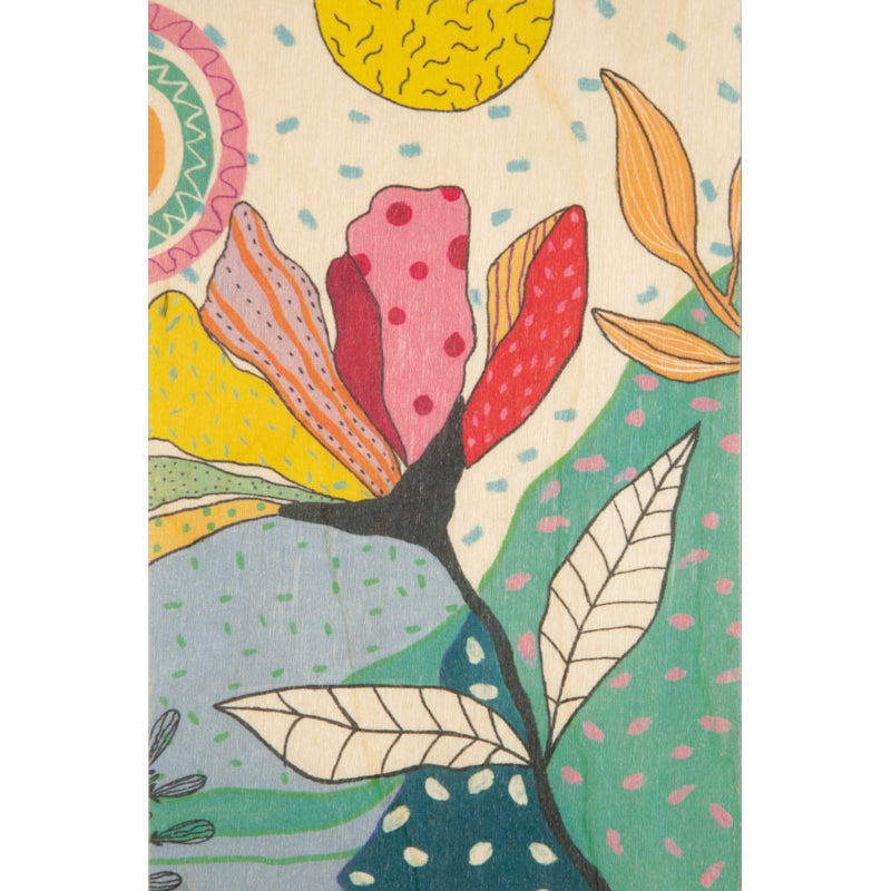 Wood postcard giant flowers 1 W