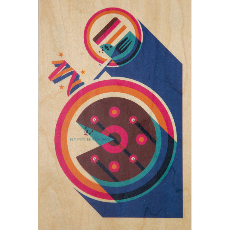 Carte en bois greetings 2 BL HB W