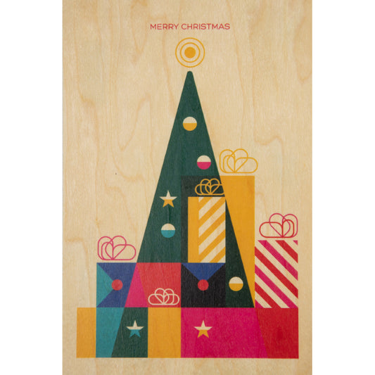 Carte en bois greetings 2 BL MC W