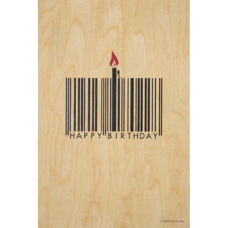 Carte en bois greetings 2 FB candle W