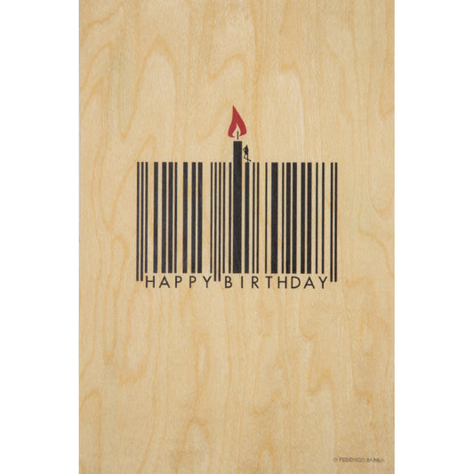 Carte en bois greetings 2 FB candle W